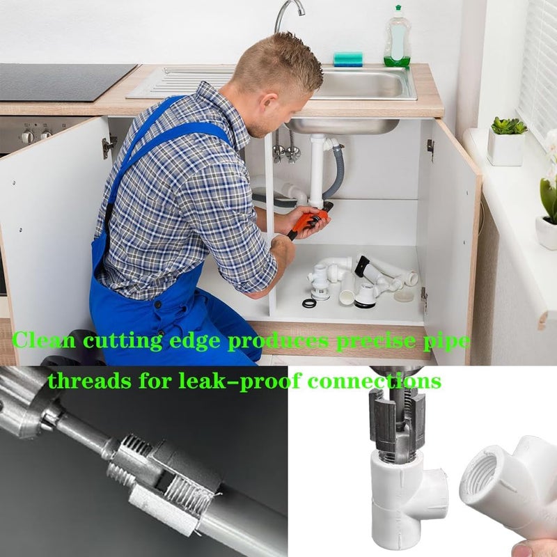 Antianxia Electric Drill Compatible PVC Pipe Threader Kit, Water Pipe Thread Cutting Tool, Internal and External Plastic Pipe Threader Kit (1 caliber) - Image 3